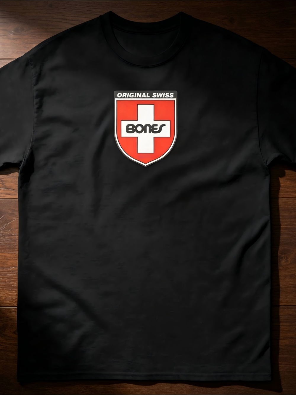 Bones Swiss Bearings Crest Logo Skateboarding T-Shirt Women Men Unisex T-shirt